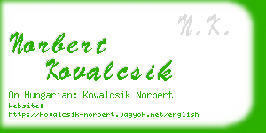 norbert kovalcsik business card